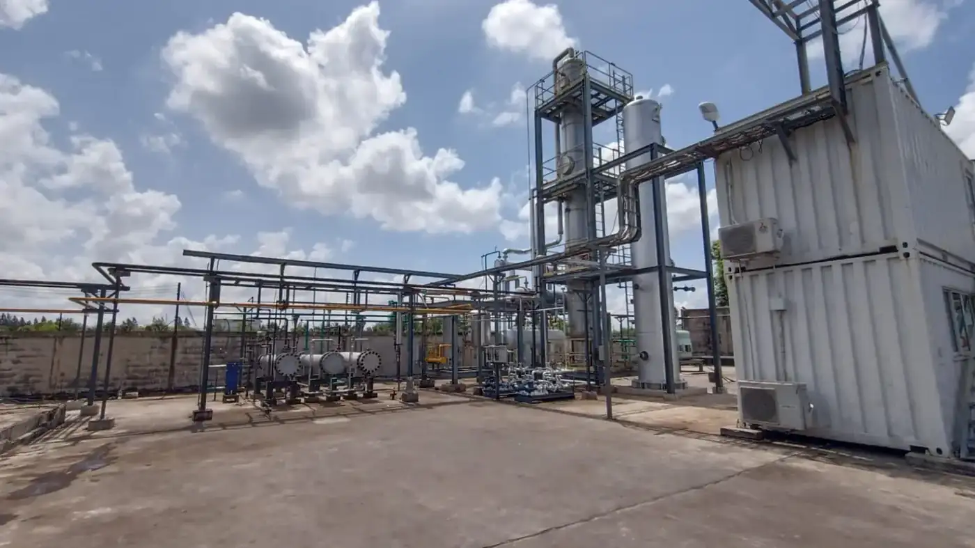ECI process skid with containerised control room